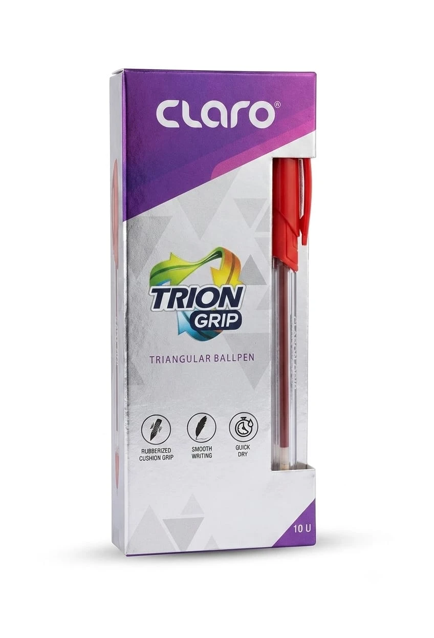 أقلم حبر جاف كلارو Trion Grip –  علبة 10 أقلام
